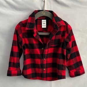 Carter's Kids Red and Black Checkered Shirt